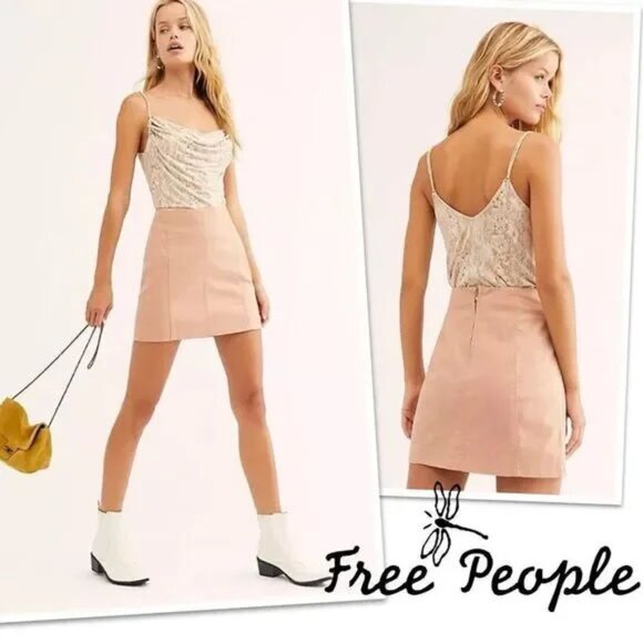 Free People Modern Femme Vegan Leather Mini Skirt - Picture 2 of 10